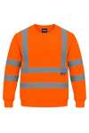 UC813 Hi Vis Crew Neck Sweatshirt Orange colour image